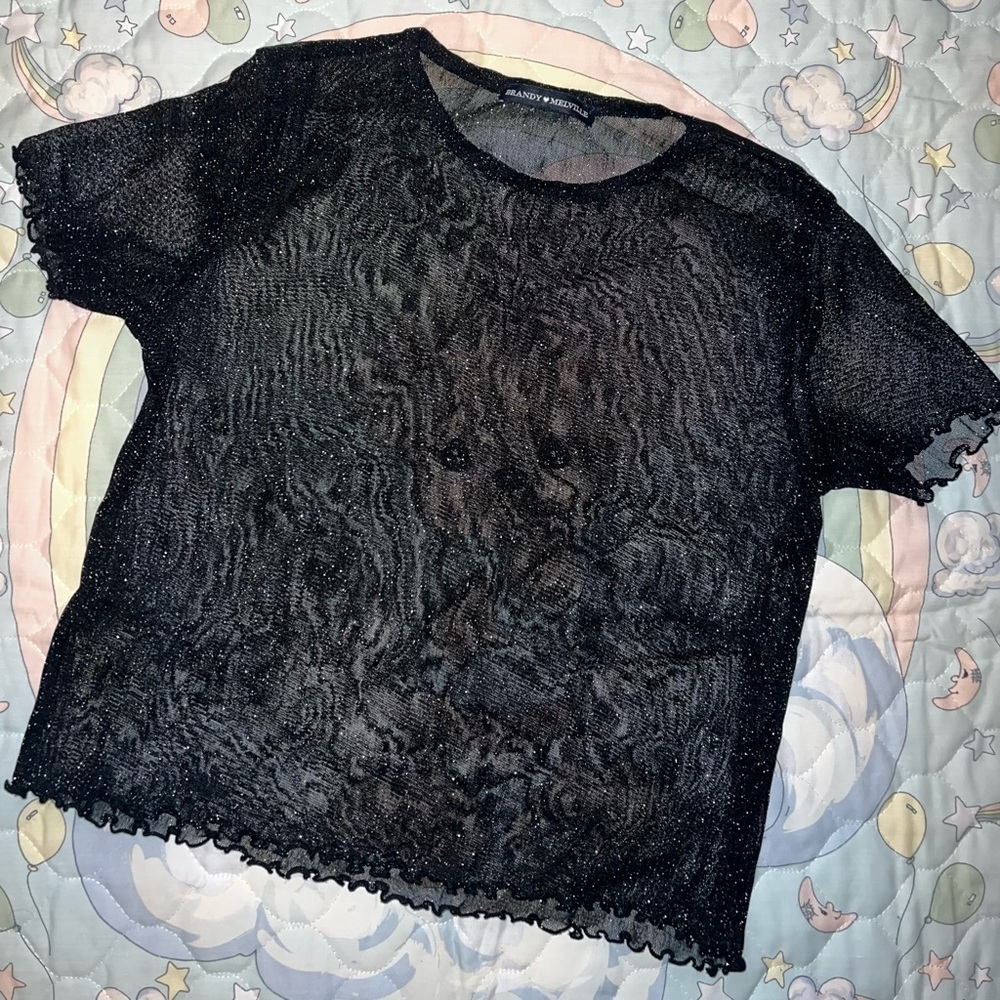 Brandy Melville Sparkly Mesh Top